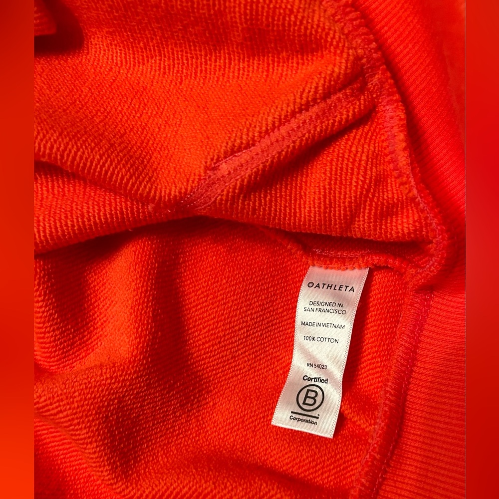 Athleta Moonrise Hoodie Sweatshirt Size XS Coral NWT - Picture 6 of 9